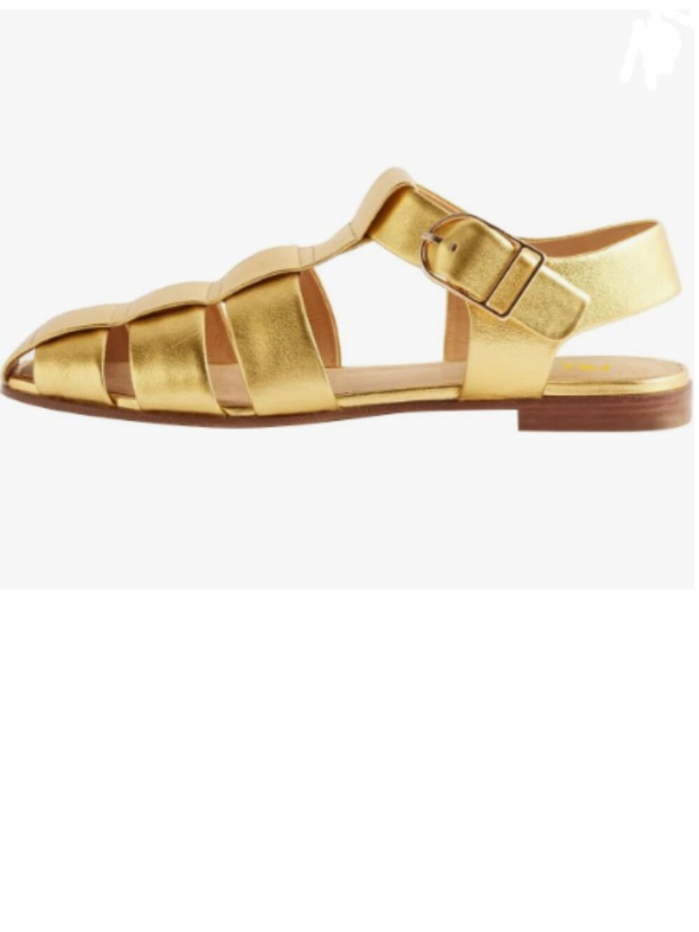 FSJ Gold Vintage Closed Toe Caged Comfort Adjustable Buckle Hollow Roman Sandals
